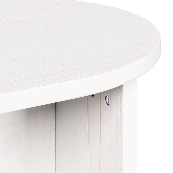 Weißer Couchtisch Kiefer Massivholz 80 cm