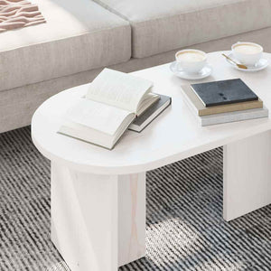 Weißer Couchtisch Kiefer Massivholz 80 cm