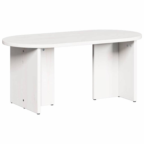 Weißer Couchtisch Kiefer Massivholz 80 cm