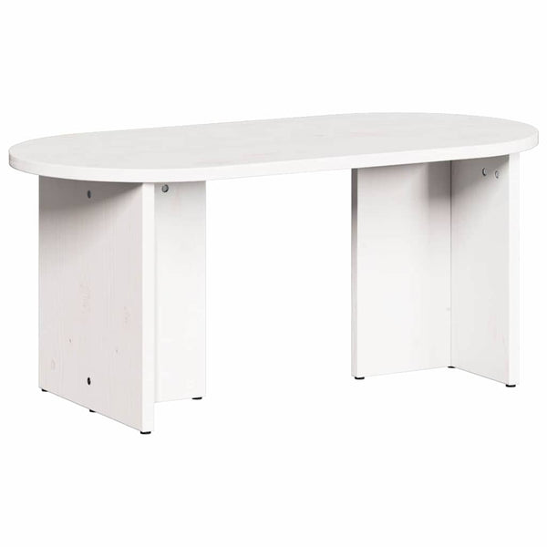 Weißer Couchtisch Kiefer Massivholz 80 cm