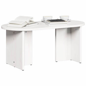 Weißer Couchtisch Kiefer Massivholz 80 cm