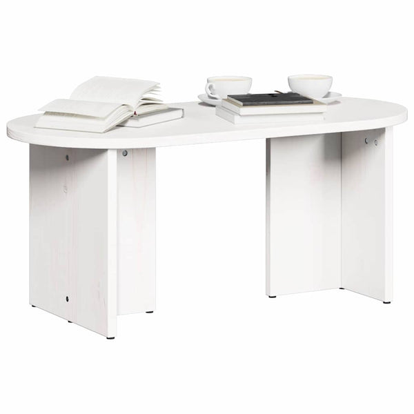 Weißer Couchtisch Kiefer Massivholz 80 cm