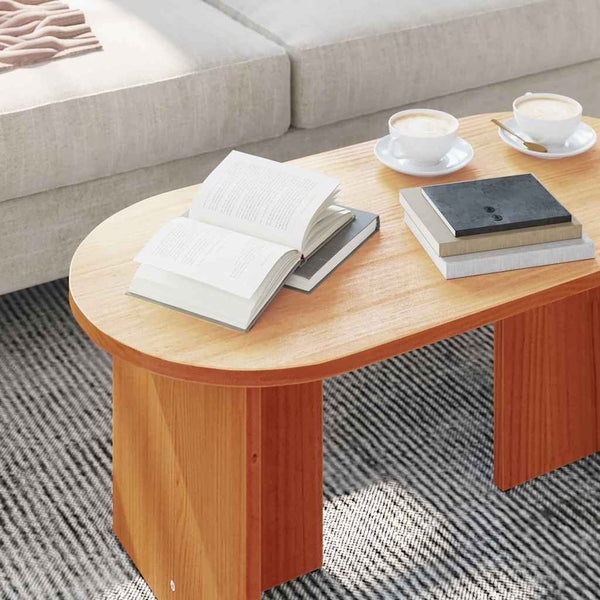 Wachsbrauner Couchtisch Kiefer Massivholz 80cm
