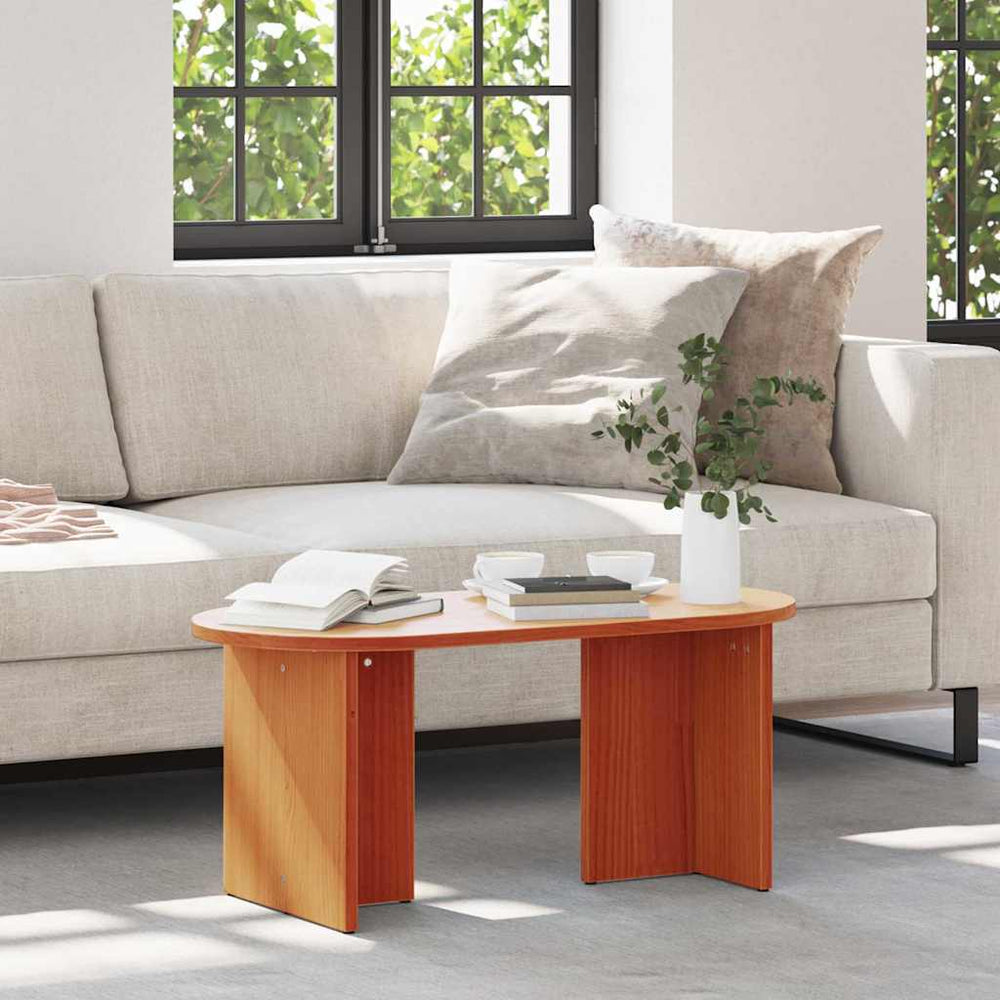 Wachsbrauner Couchtisch Kiefer Massivholz 80cm