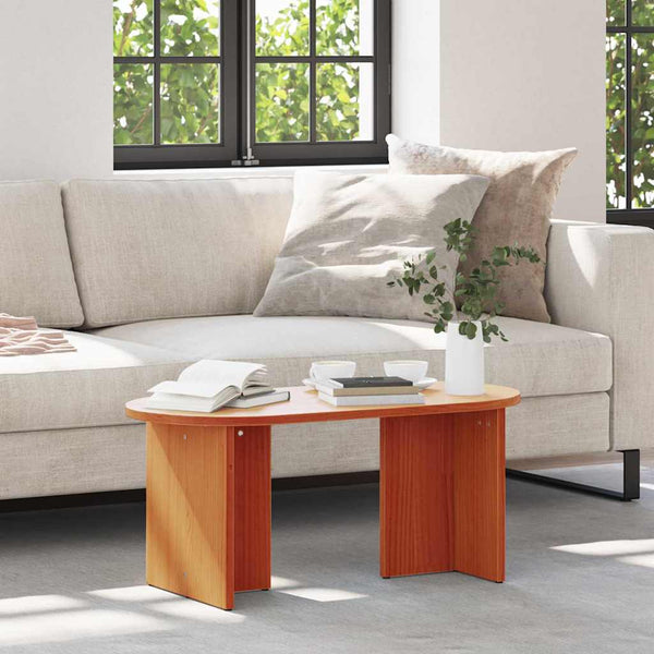 Wachsbrauner Couchtisch Kiefer Massivholz 80cm