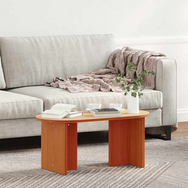 Wachsbrauner Couchtisch Kiefer Massivholz 80cm
