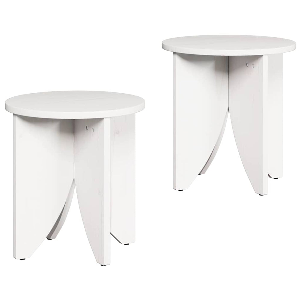 Couchtisch 2er Set Weiß Kiefernholz