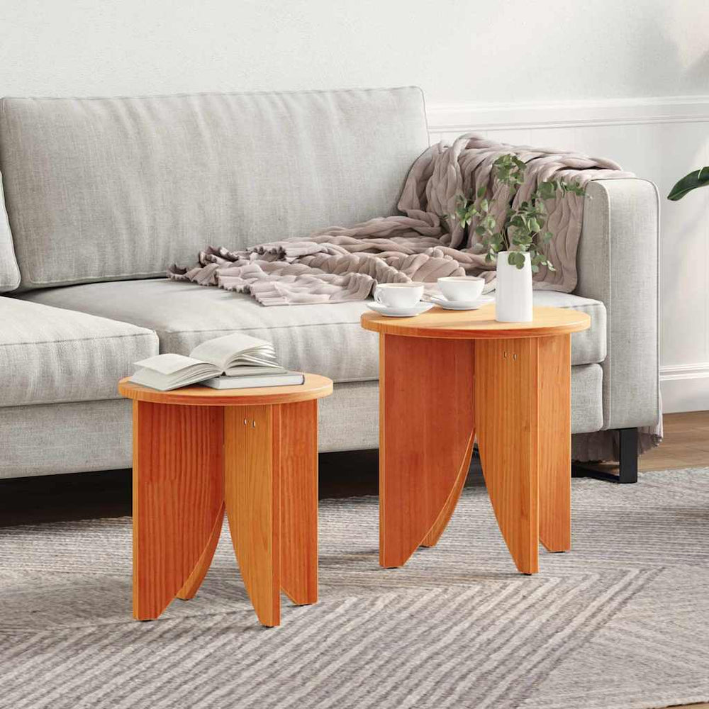 Couchtisch Set, 2-teilig, Wachsbraun