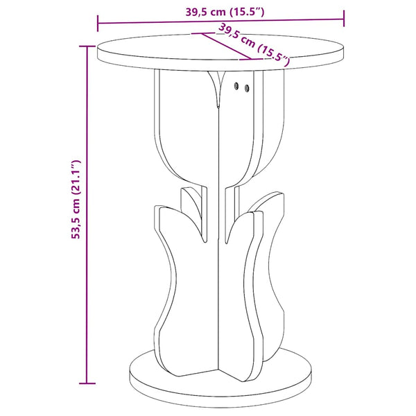 vidaXL Table basse naturel 39,5 x 39,5 x 53,5 cm Bois de pin massif