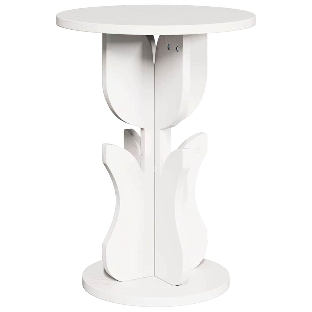Weißer Couchtisch Kiefer Massivholz 39,5cm
