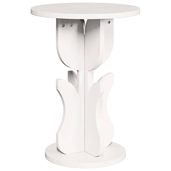 Weißer Couchtisch Kiefer Massivholz 39,5cm