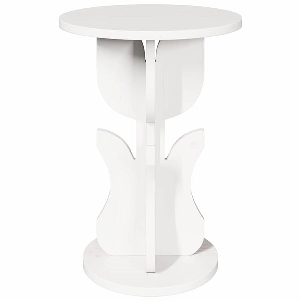 Weißer Couchtisch Kiefer Massivholz 39,5cm