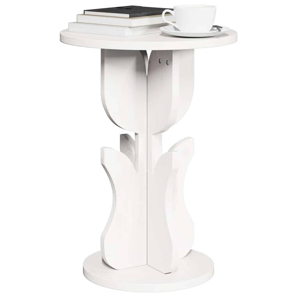 Weißer Couchtisch Kiefer Massivholz 39,5cm
