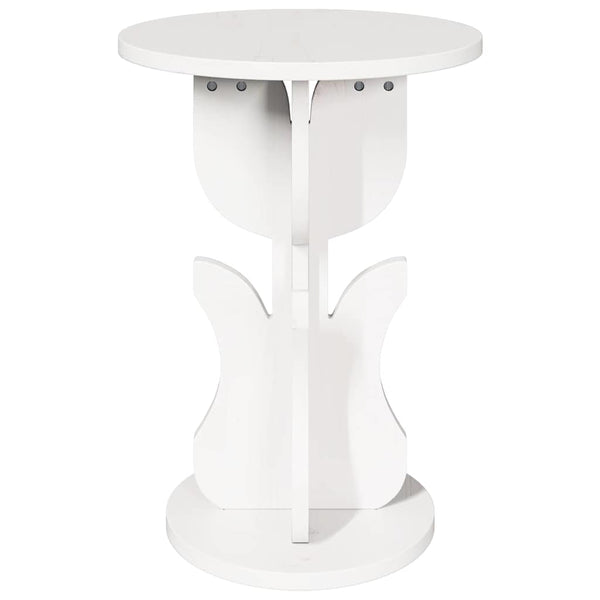 Weißer Couchtisch Kiefer Massivholz 39,5cm