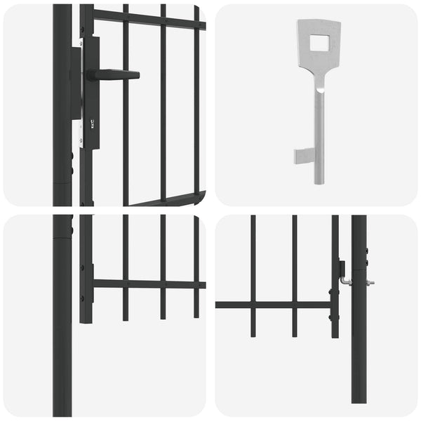 Graues Gartentor aus Stahl, 103x124,5 cm
