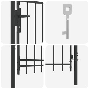Graues Gartentor 103x150 cm Stahl