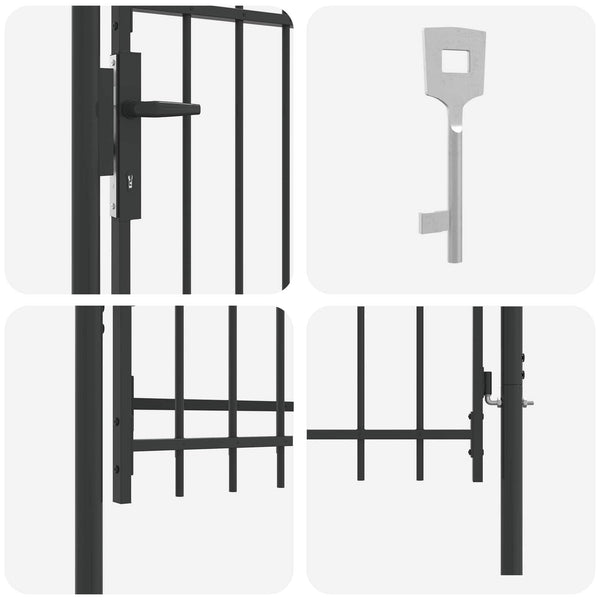 Graues Gartentor 103x150 cm Stahl