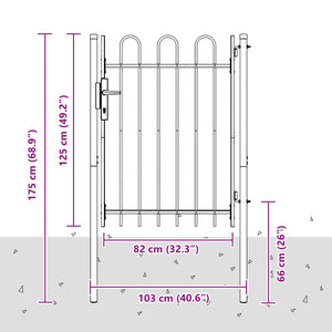 Gartentor Boxtel 103x175 cm Stahl Grau