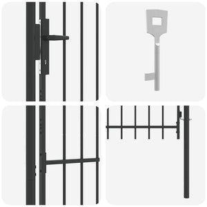 Graues Gartentor 103x200 cm Stahl