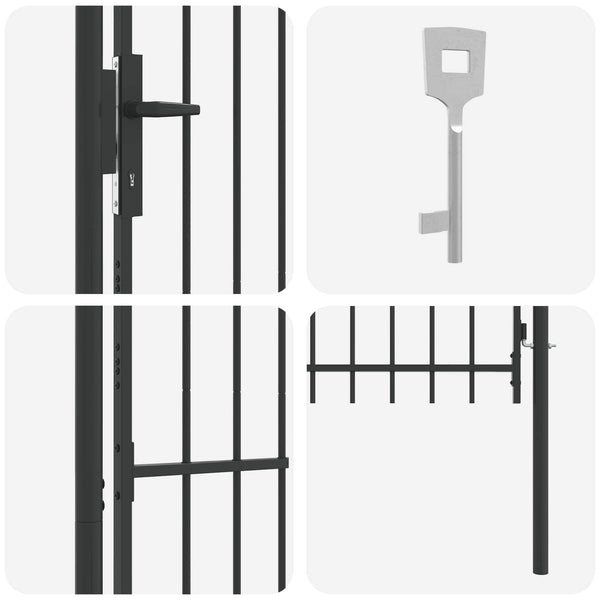 Graues Gartentor 103x200 cm Stahl