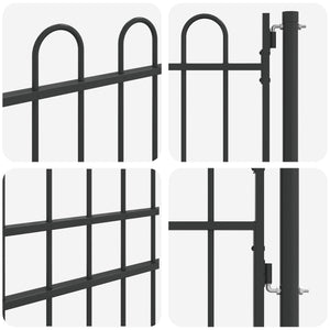 Graues Gartentor 103x225 cm Stahl