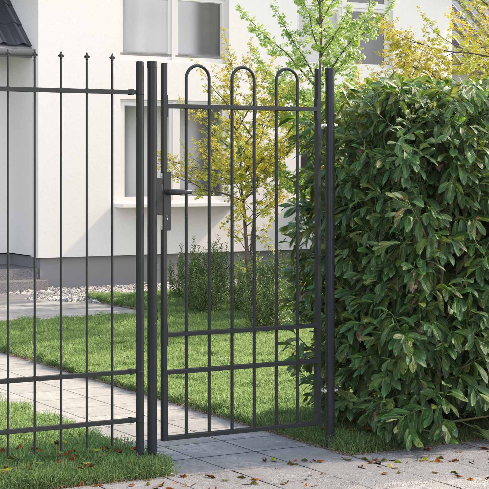 Graues Gartentor 103x225 cm Stahl