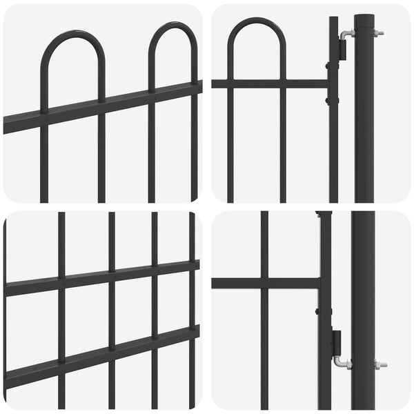 Graues Gartentor aus pulverbeschichtetem Stahl 103x250 cm