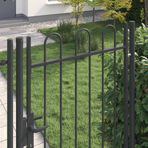 Graues Gartentor aus pulverbeschichtetem Stahl 103x250 cm