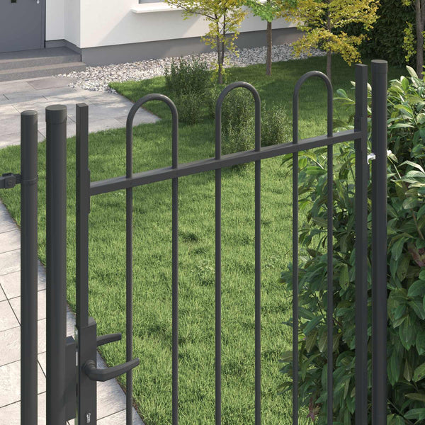 Graues Gartentor aus pulverbeschichtetem Stahl 103x250 cm