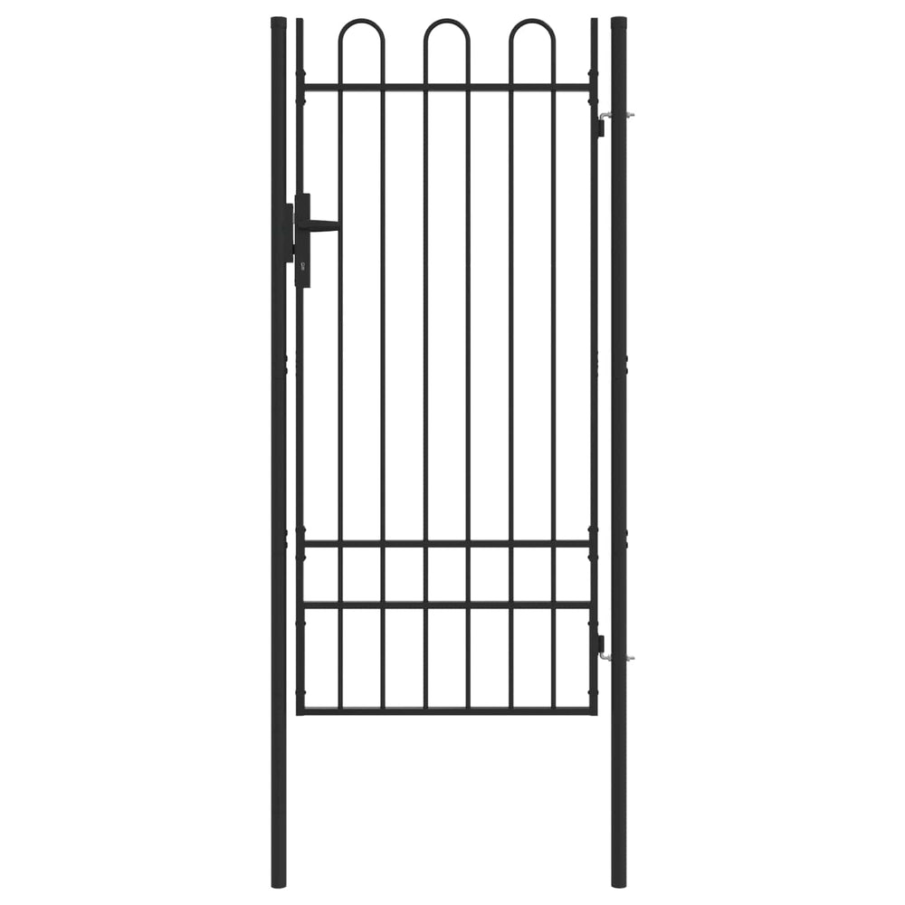 Graues Gartentor aus pulverbeschichtetem Stahl 103x250 cm