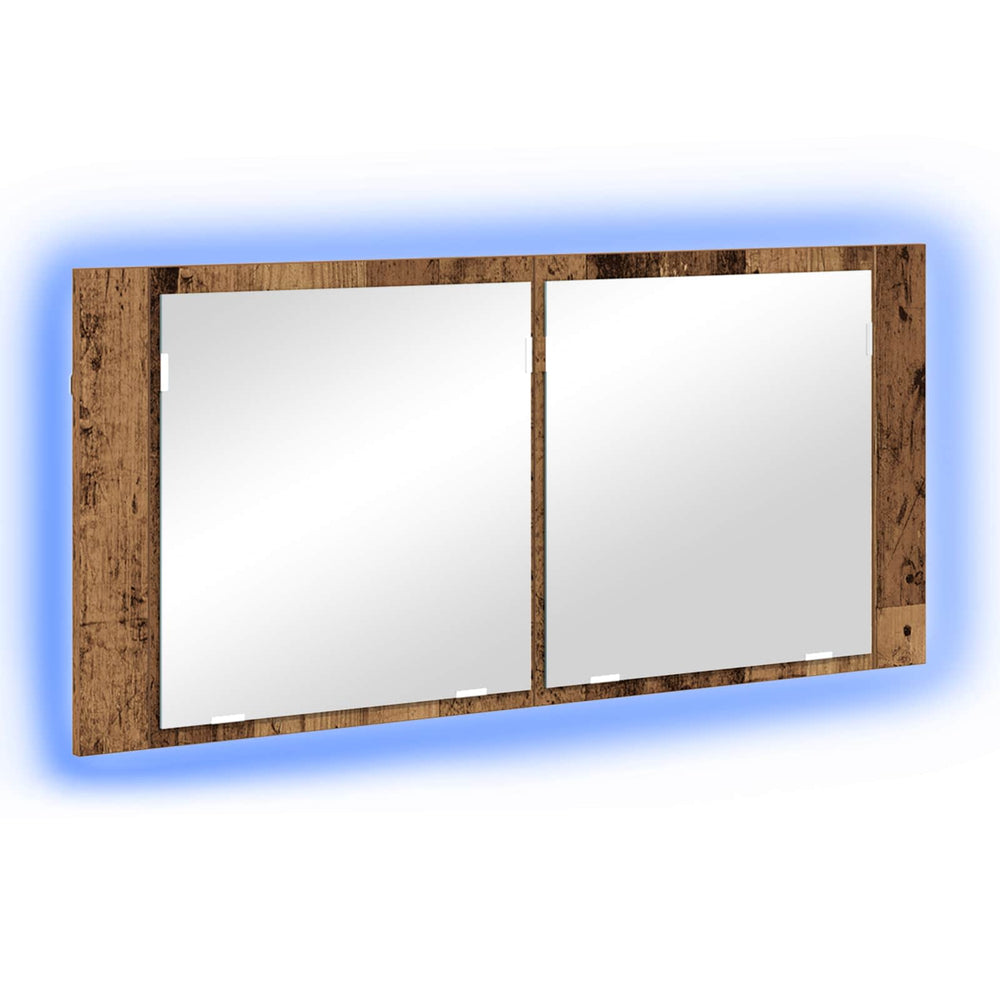 LED Spiegelschrank Altholz 100cm