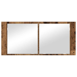 LED Spiegelschrank Altholz 100cm