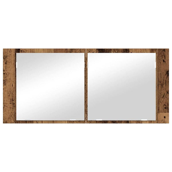 LED Spiegelschrank Altholz 100cm