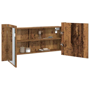 LED Spiegelschrank Altholz 100cm