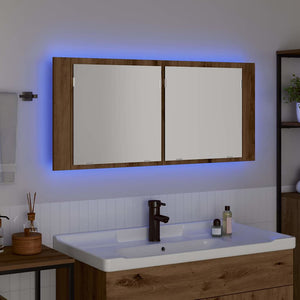 LED Spiegelschrank mit Regal Artisan-Eiche 100cm