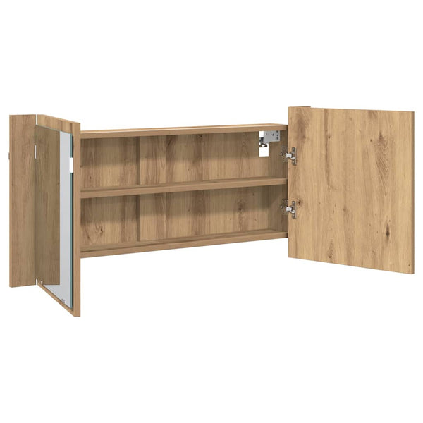 LED Spiegelschrank mit Regal Artisan-Eiche 100cm