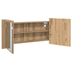LED Spiegelschrank mit Regal Artisan-Eiche 100cm