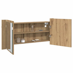 LED Spiegelschrank mit Regal Artisan-Eiche 100cm