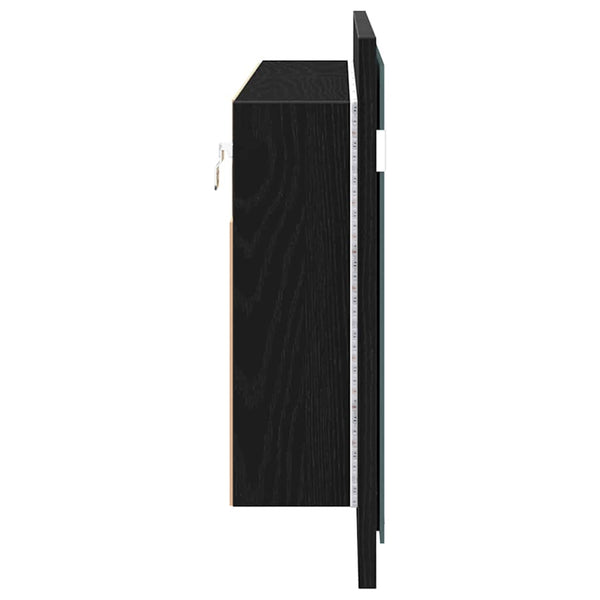 LED Spiegelschrank Schwarz Eiche 100cm