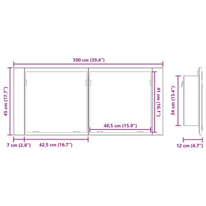 LED Spiegelschrank Schwarz Eiche 100cm
