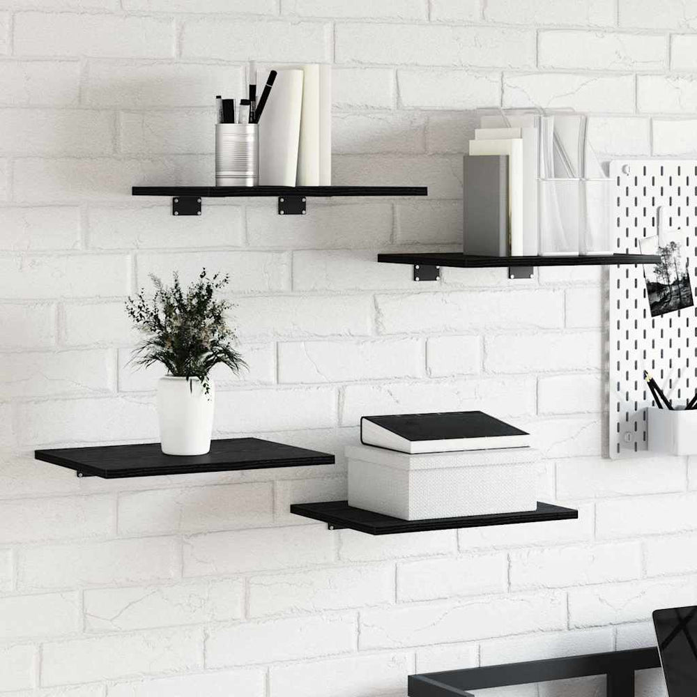 Schwarzes Regalbrett 4er Set 40x30 cm