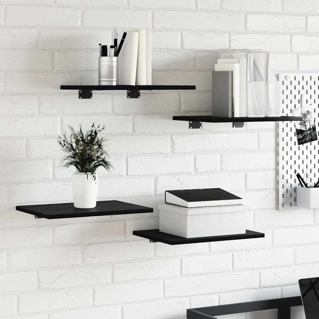Schwarzes Regalbrett 4er Set 40x30 cm