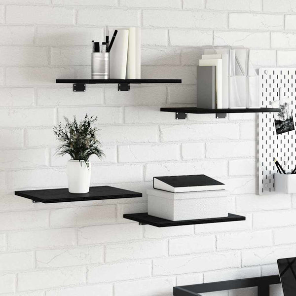 Schwarzes Regalbrett 4er Set 40x30 cm