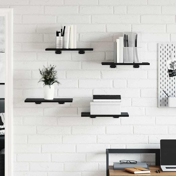 Schwarzes Regalbrett 4er Set 40x30 cm