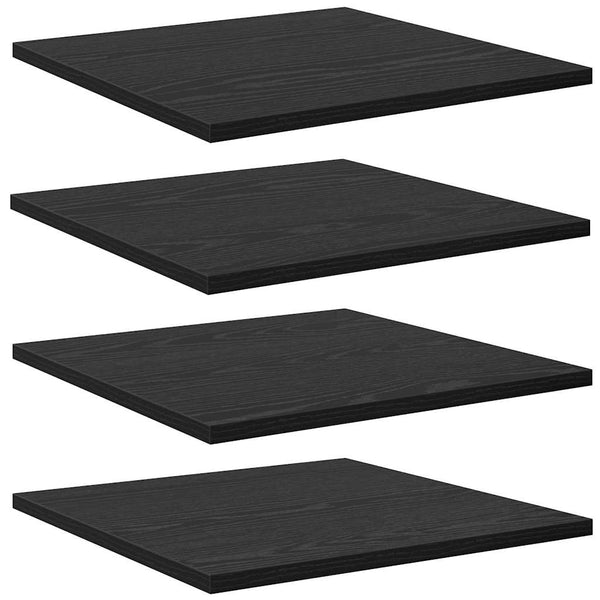 Schwarzes Regalbrett 4er Set 40x40 cm