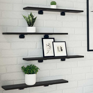 Regalbrett Schwarz 60 cm 4er-Set