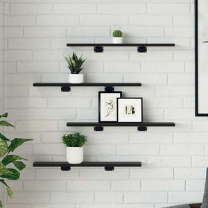 Regalbrett Schwarz 60 cm 4er-Set