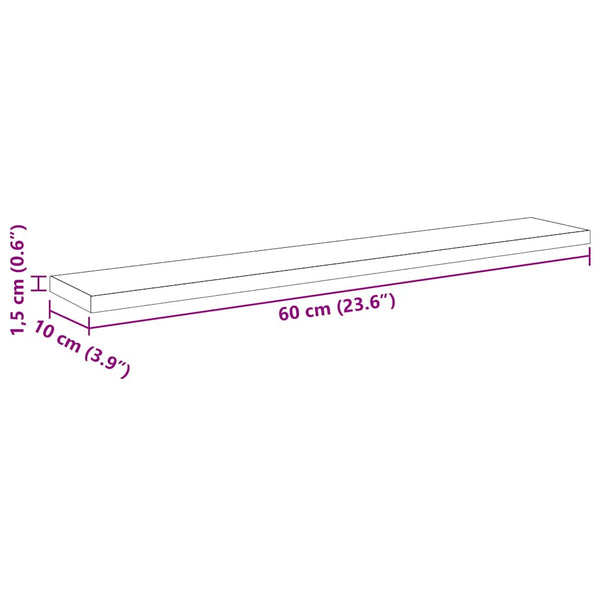 Regalbrett Schwarz 60 cm 4er-Set