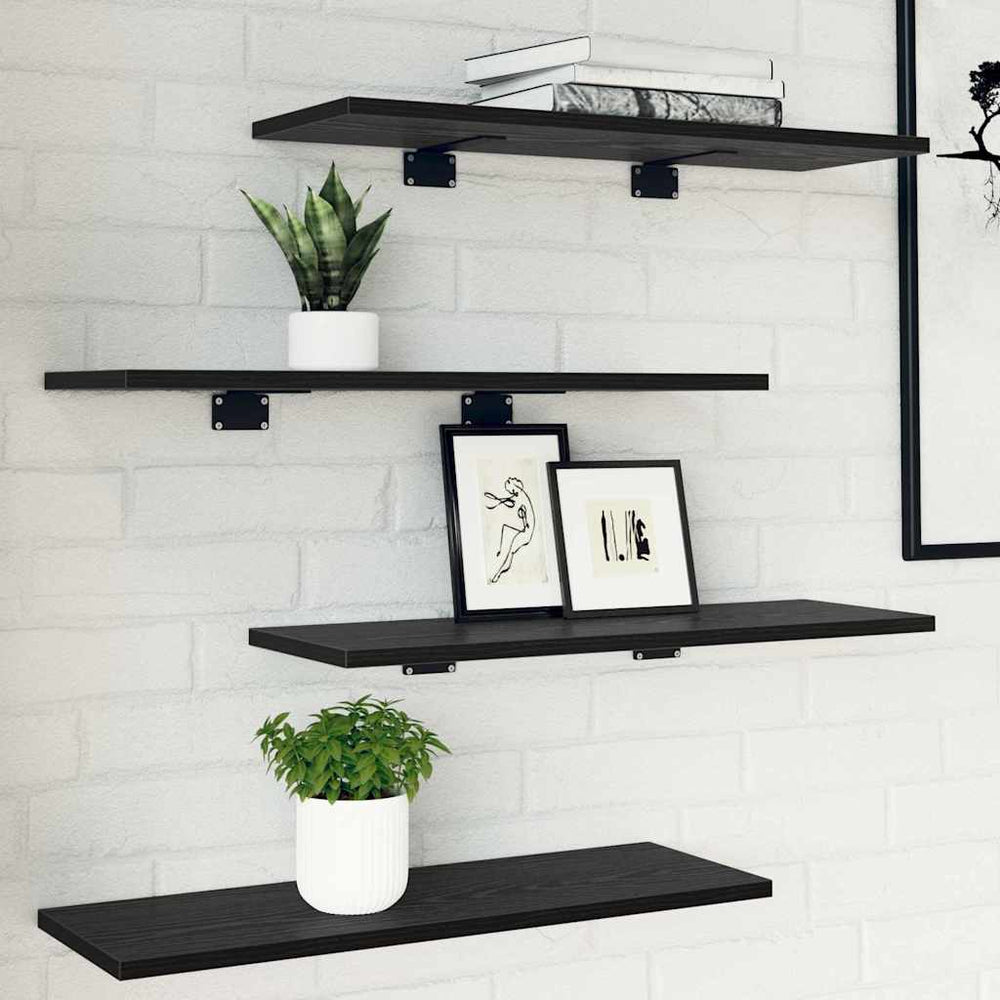 Regalbrett Schwarz 4er Set 60cm