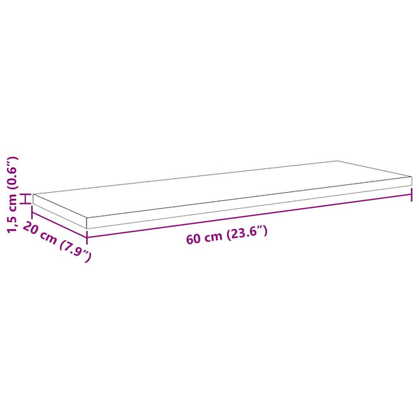 Regalbrett Schwarz 4er Set 60cm